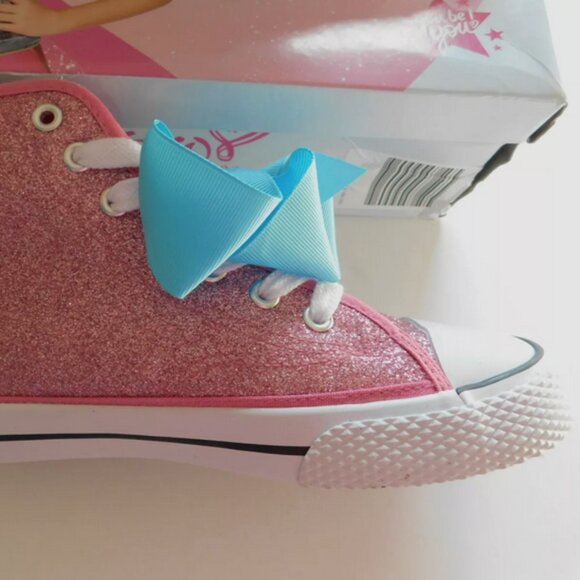 JoJo Siwa Legacee High Top Sneakers Pink Glitter Big Girls Size 3.5 NWB - Picture 8 of 8